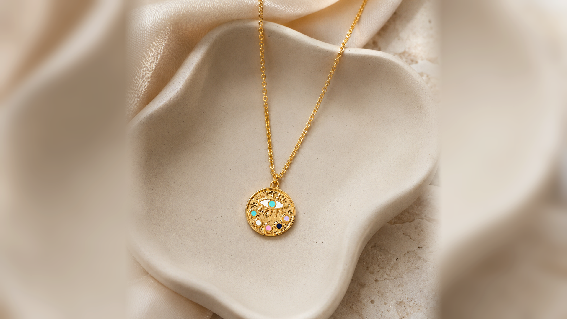 The Solenne Ward gold protection necklace as a symbolic amulet pendant